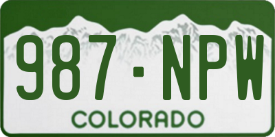 CO license plate 987NPW