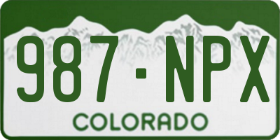 CO license plate 987NPX