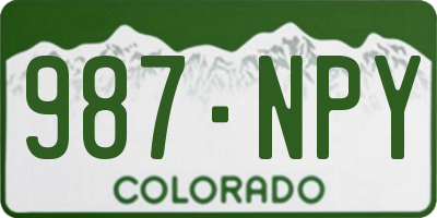 CO license plate 987NPY