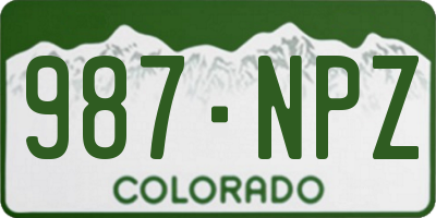 CO license plate 987NPZ