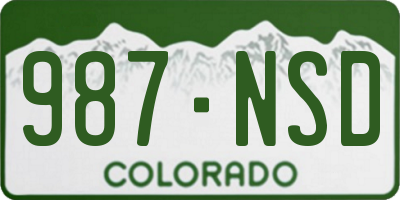CO license plate 987NSD