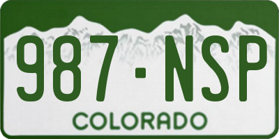 CO license plate 987NSP