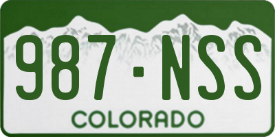 CO license plate 987NSS