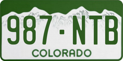 CO license plate 987NTB