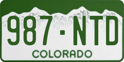 CO license plate 987NTD