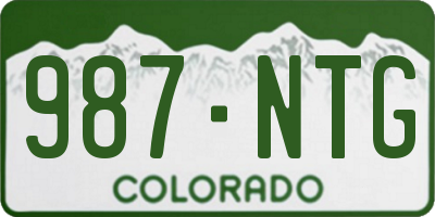CO license plate 987NTG