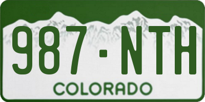 CO license plate 987NTH