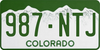 CO license plate 987NTJ