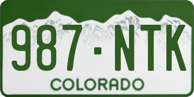 CO license plate 987NTK
