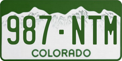 CO license plate 987NTM