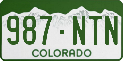 CO license plate 987NTN
