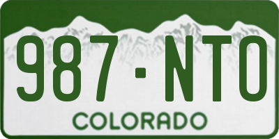 CO license plate 987NTO
