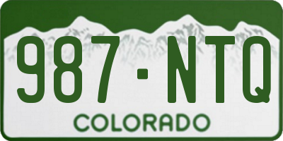 CO license plate 987NTQ