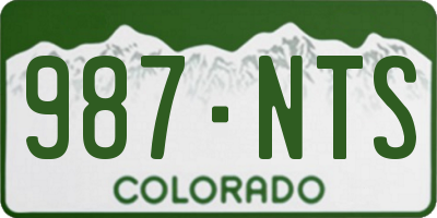 CO license plate 987NTS