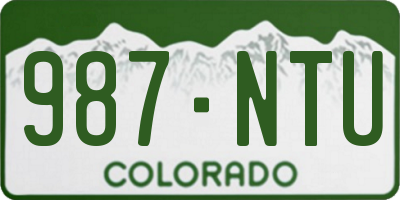 CO license plate 987NTU