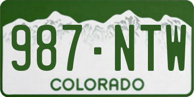 CO license plate 987NTW