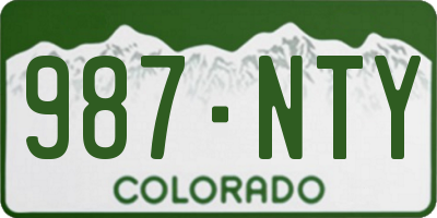 CO license plate 987NTY