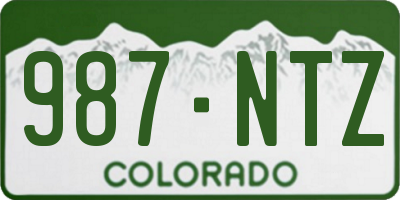 CO license plate 987NTZ