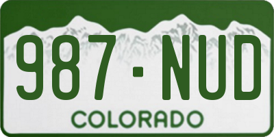 CO license plate 987NUD