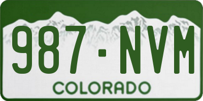 CO license plate 987NVM