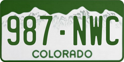 CO license plate 987NWC
