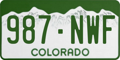 CO license plate 987NWF