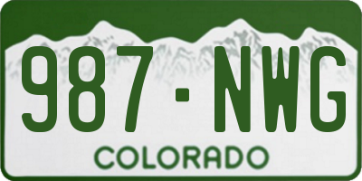 CO license plate 987NWG
