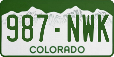 CO license plate 987NWK
