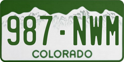 CO license plate 987NWM