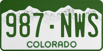 CO license plate 987NWS