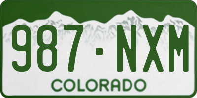 CO license plate 987NXM