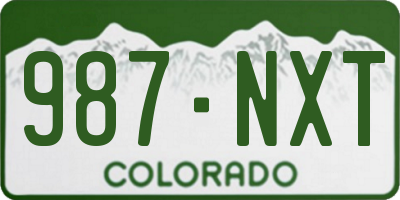 CO license plate 987NXT