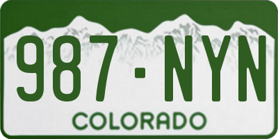 CO license plate 987NYN