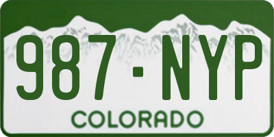 CO license plate 987NYP