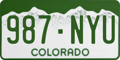 CO license plate 987NYU