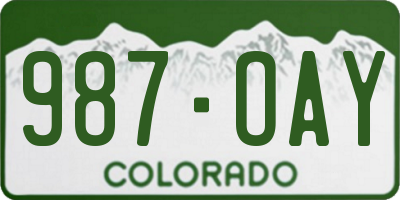 CO license plate 987OAY