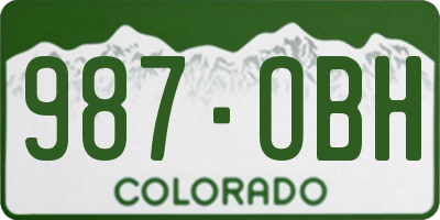 CO license plate 987OBH