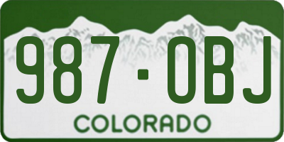 CO license plate 987OBJ