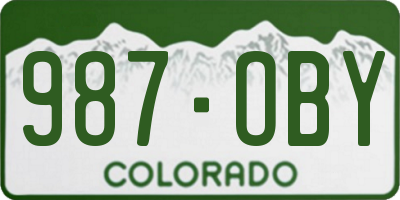 CO license plate 987OBY