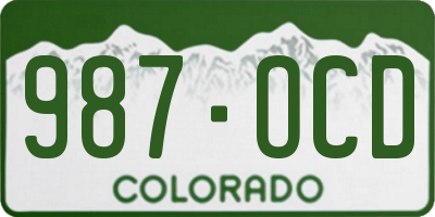 CO license plate 987OCD
