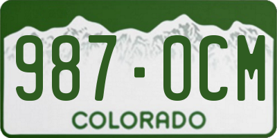 CO license plate 987OCM