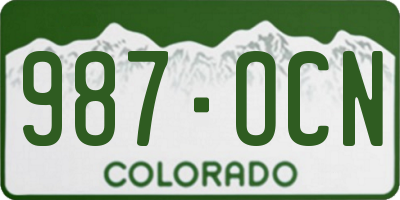CO license plate 987OCN