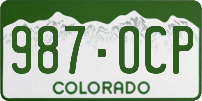 CO license plate 987OCP