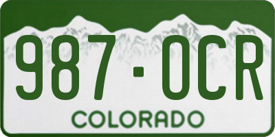 CO license plate 987OCR