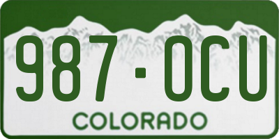 CO license plate 987OCU