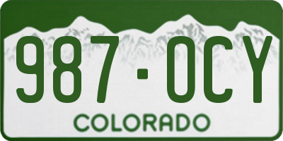 CO license plate 987OCY