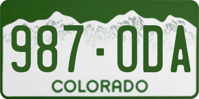 CO license plate 987ODA