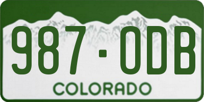 CO license plate 987ODB