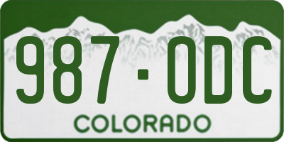 CO license plate 987ODC