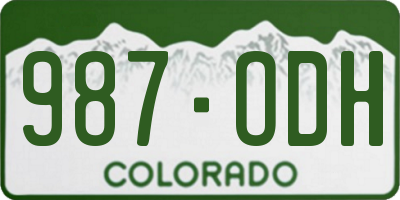 CO license plate 987ODH
